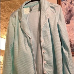 Mint colored striped pajama set from Dollar General, new without tags